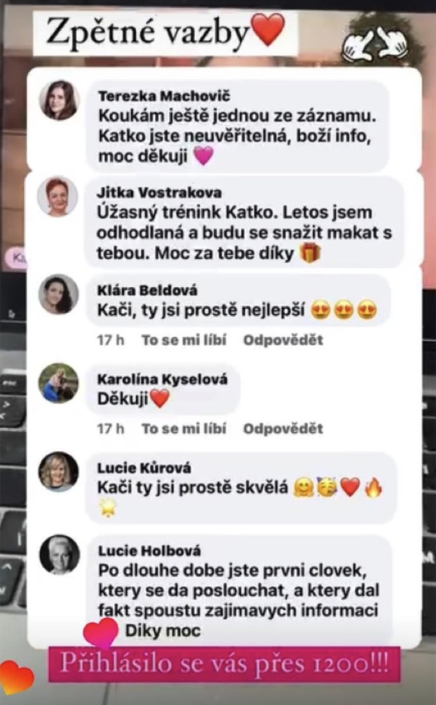 Zpětné vazby členek z tréninků
